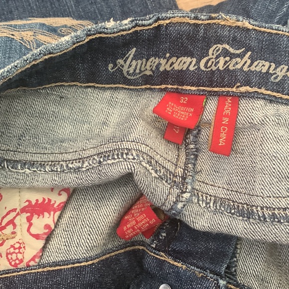 Armani Exchange Embroidered Stretch Jeans 32/12 GUC - Picture 5 of 9